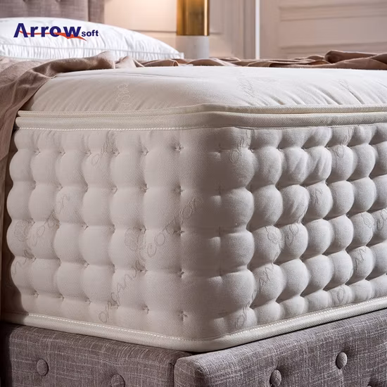 Fabriqué en Chine de haute qualité 5 étoiles chambre d'hôtel en mousse de latex double oreiller Bonnell matelas de lit à ressorts